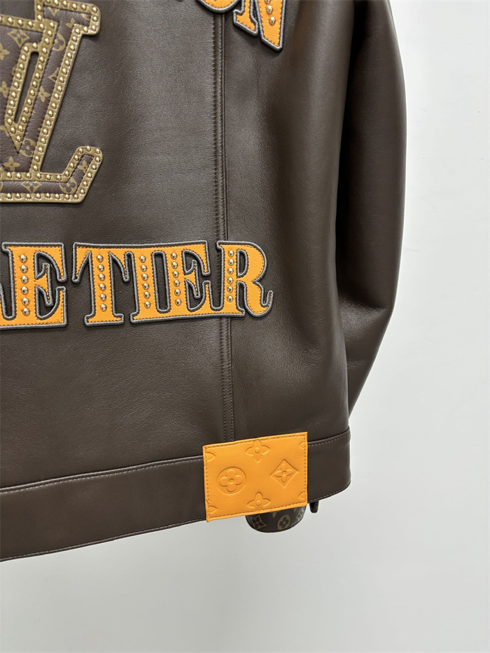 2024fw LV Leather Jacket Top Version