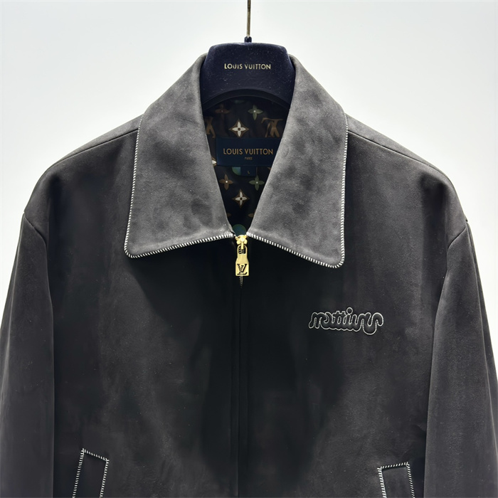 2024fw LV Leather Jacket Top Version