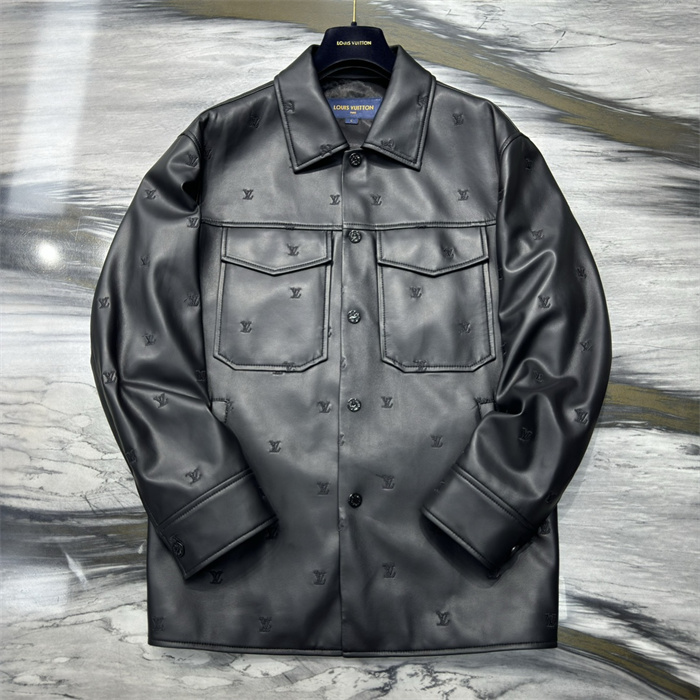 2024fw LV Leather Jacket Top Version