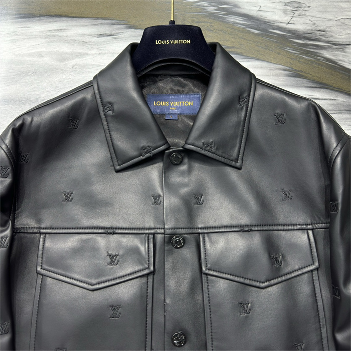 2024fw LV Leather Jacket Top Version