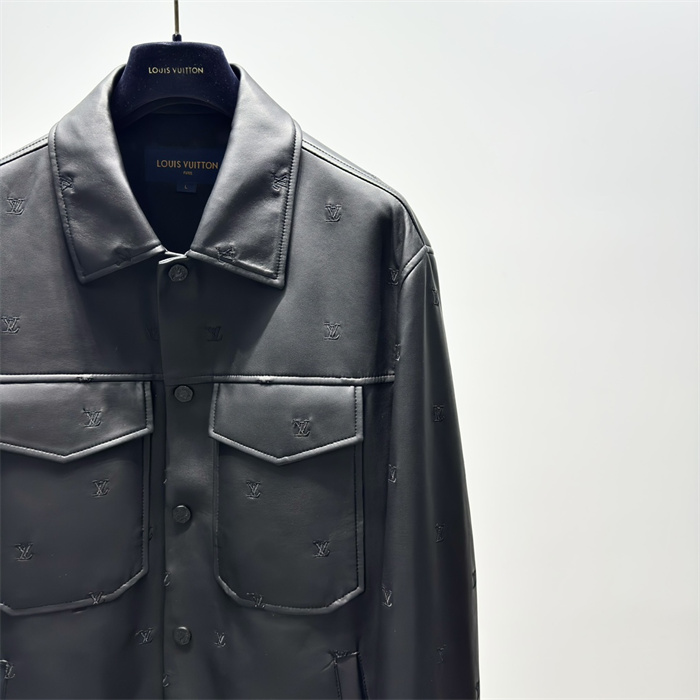 2024fw LV Leather Jacket Top Version