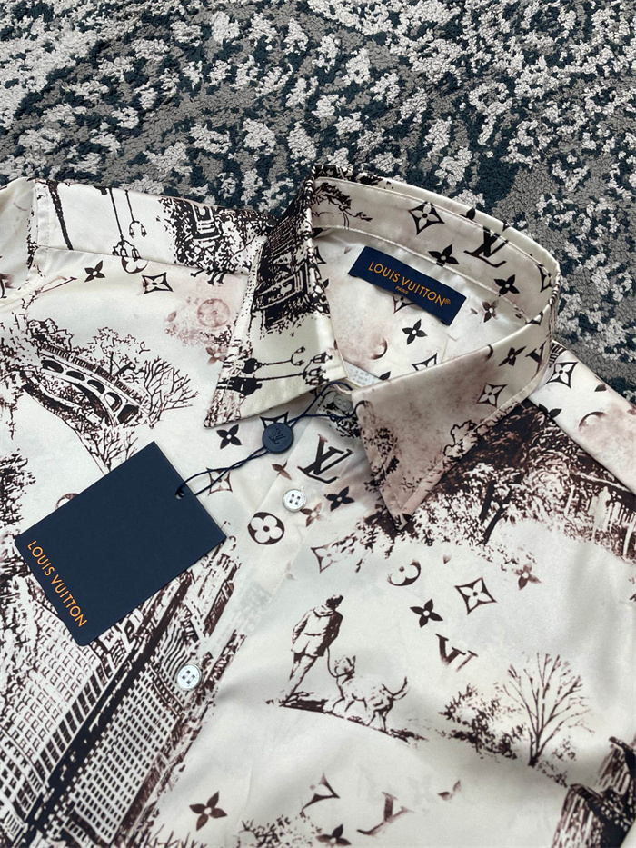 2024fw LV Real silk Shirt Top Version