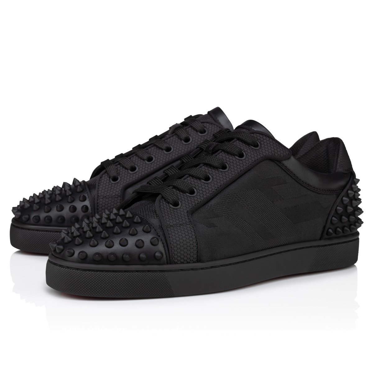 Chr1st1an Louboutin Men's Happy Rui Spiked Velour Platform Sneakers Replica