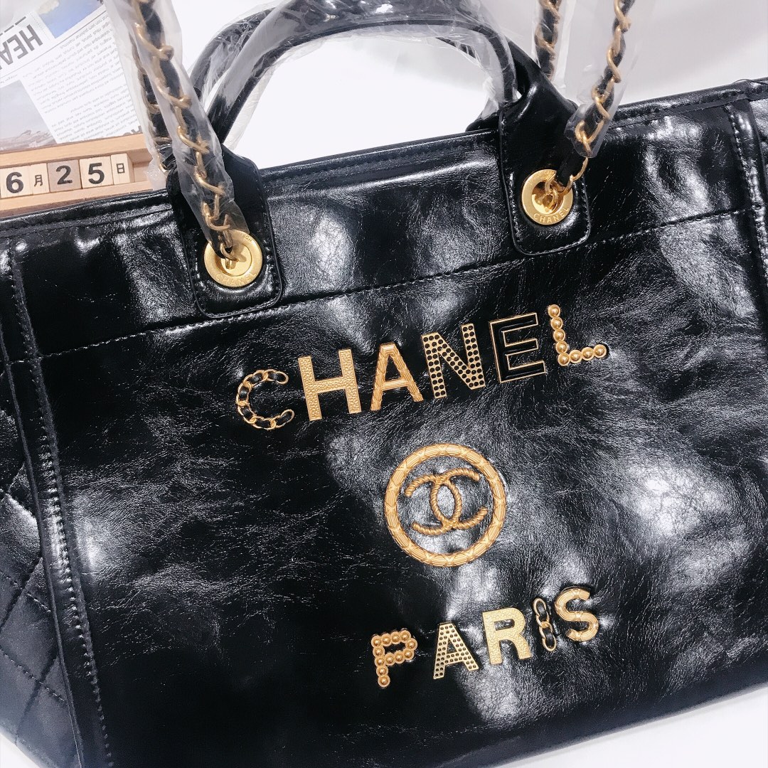 Ch**el Timeless Zip Tote Caviar Large