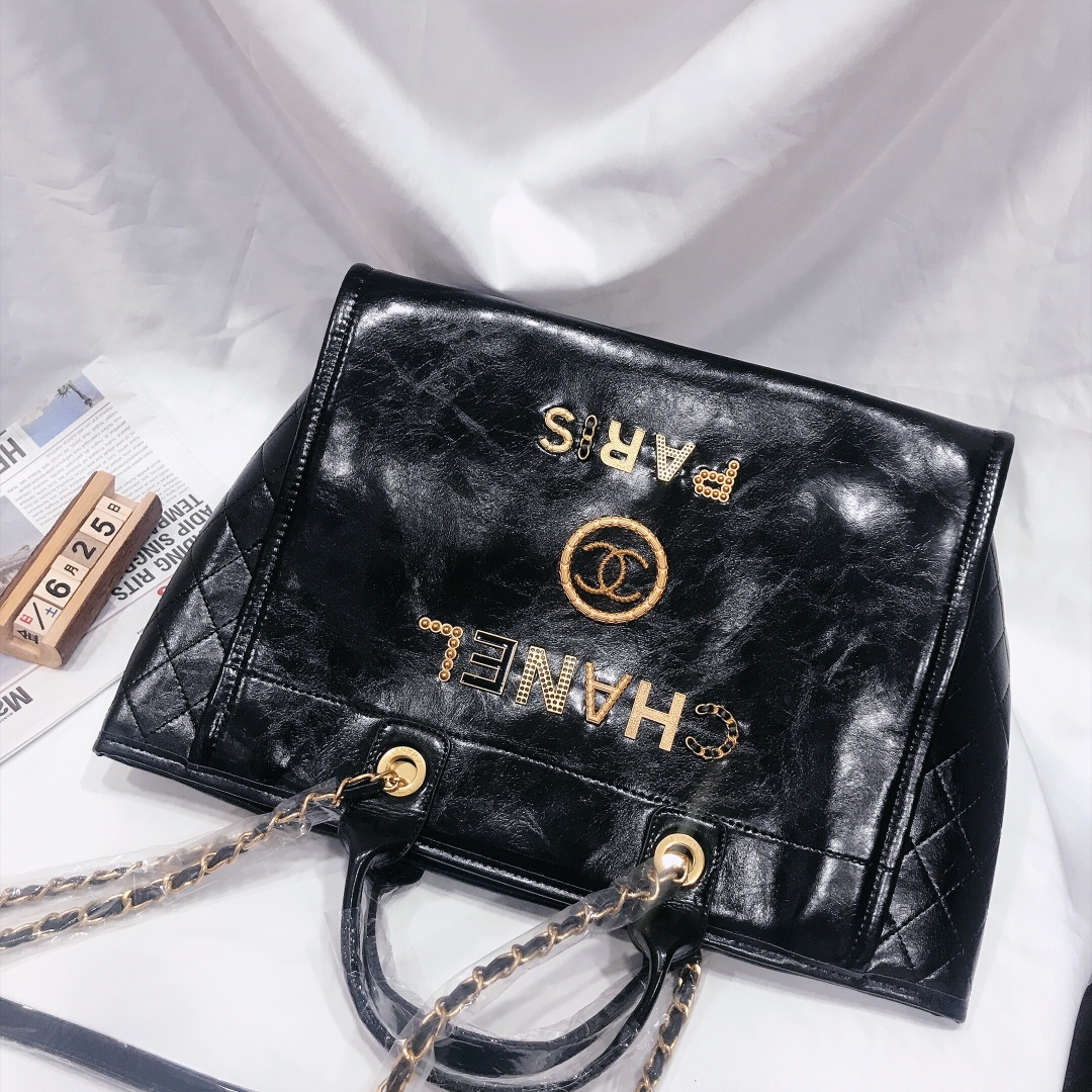 Ch**el Timeless Zip Tote Caviar Large