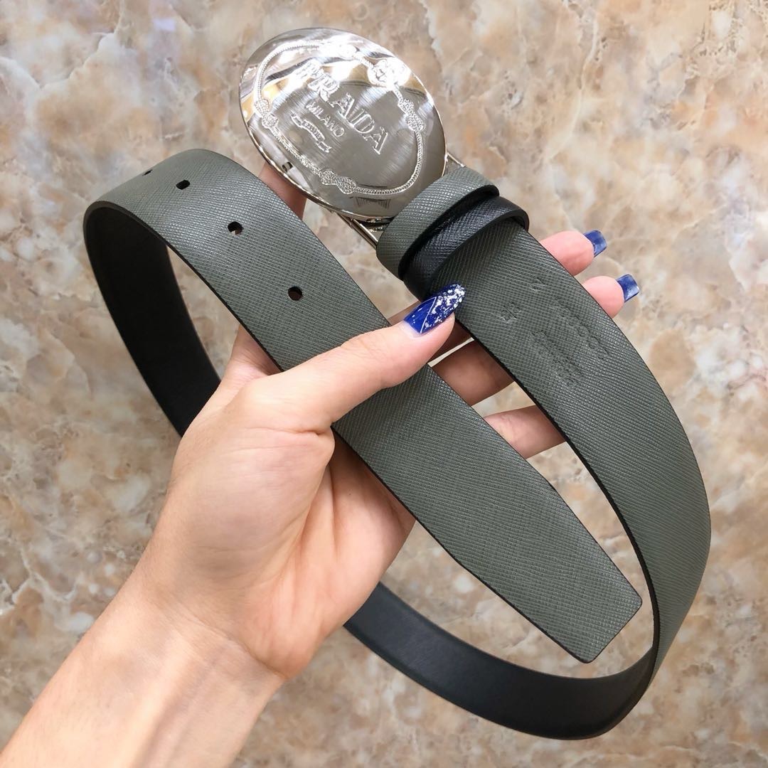 Luxury Reversible Saffiano Leather Belt – Inspired by Pra*a | Premium Quality