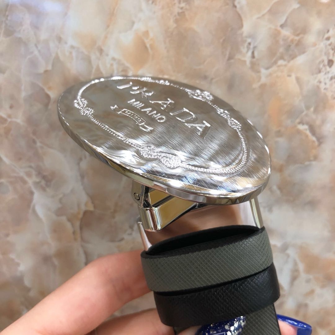 Luxury Reversible Saffiano Leather Belt – Inspired by Pra*a | Premium Quality