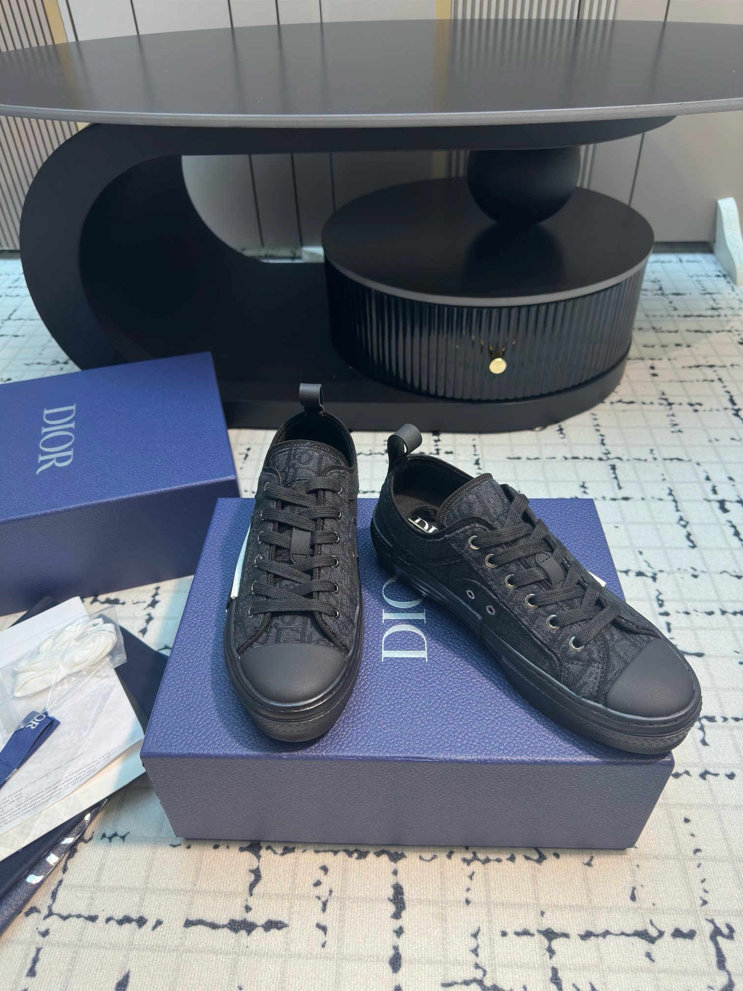 Luxury B23 Canvas Sneakers – Inspired by D10r | Iconic Oblique Embroidery Replica