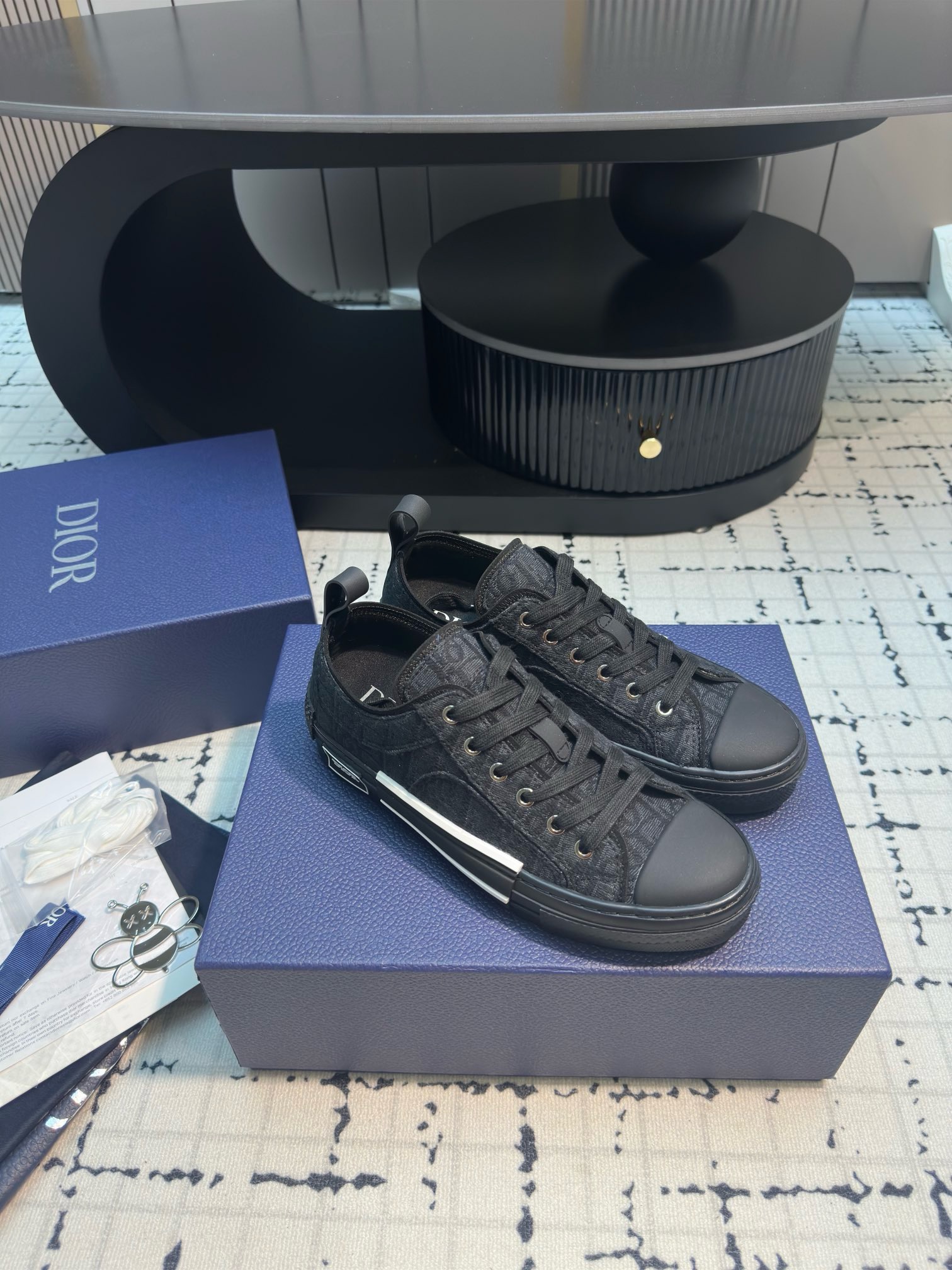 Luxury B23 Canvas Sneakers – Inspired by D10r | Iconic Oblique Embroidery Replica