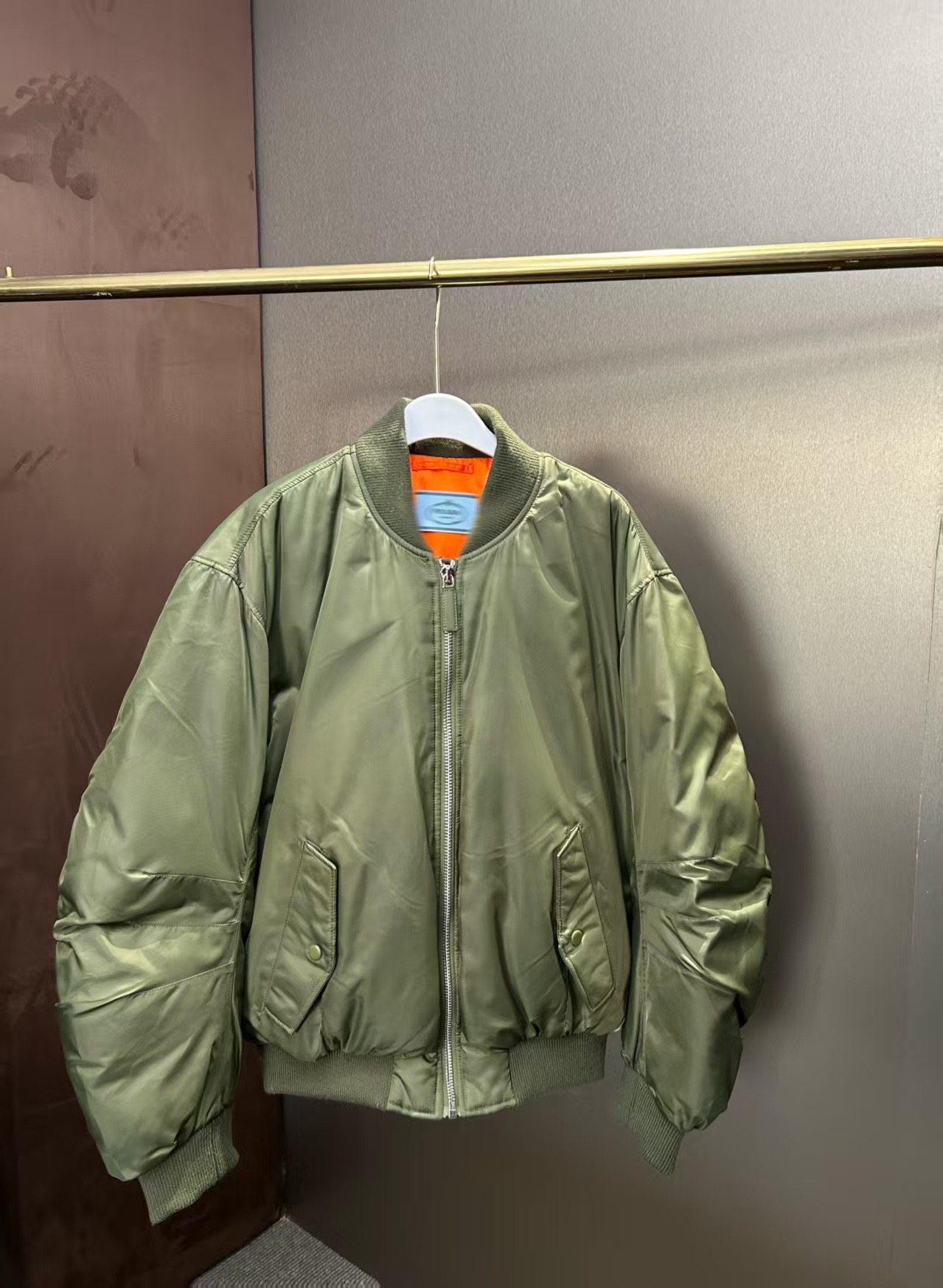 Pra*a 23FW Re-Nylon Down Bomber Jacket – High-End 1:1 Replica