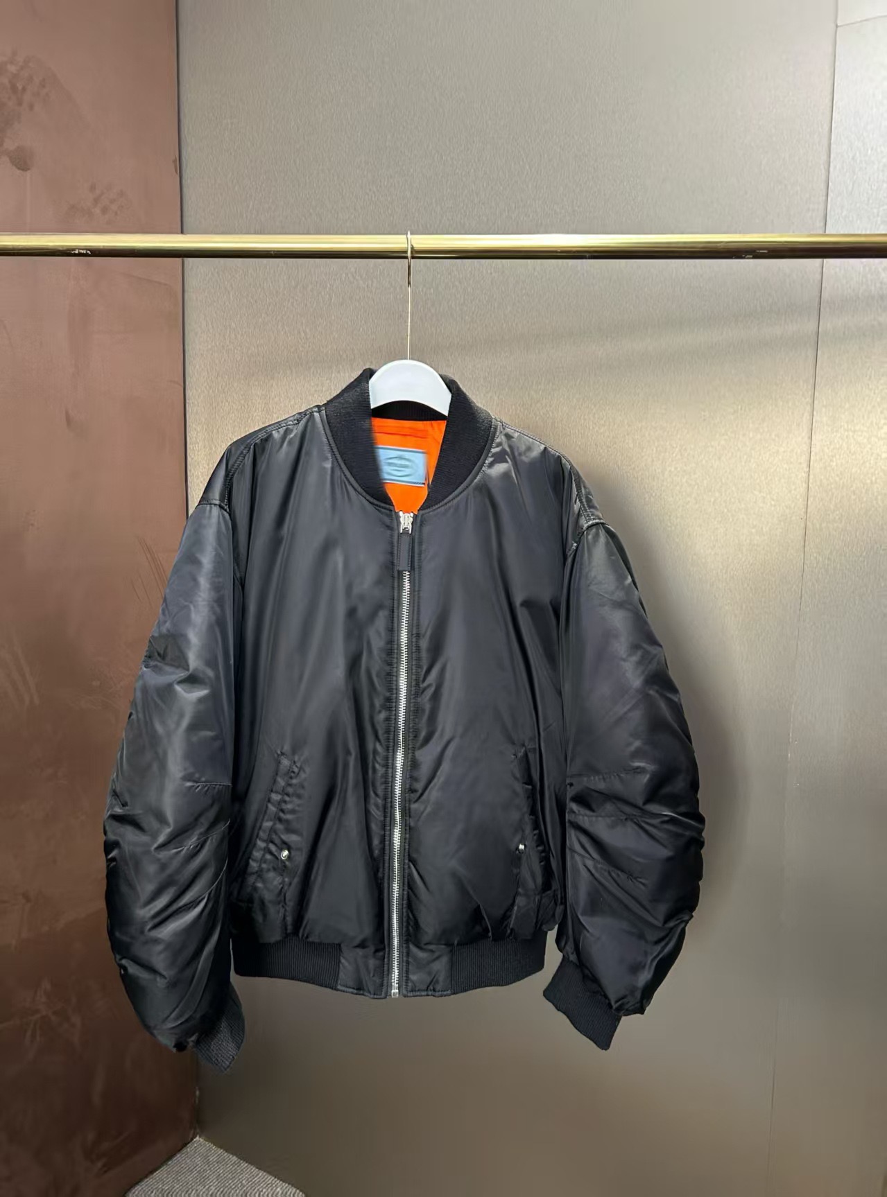 Pra*a 23FW Re-Nylon Down Bomber Jacket – High-End 1:1 Replica