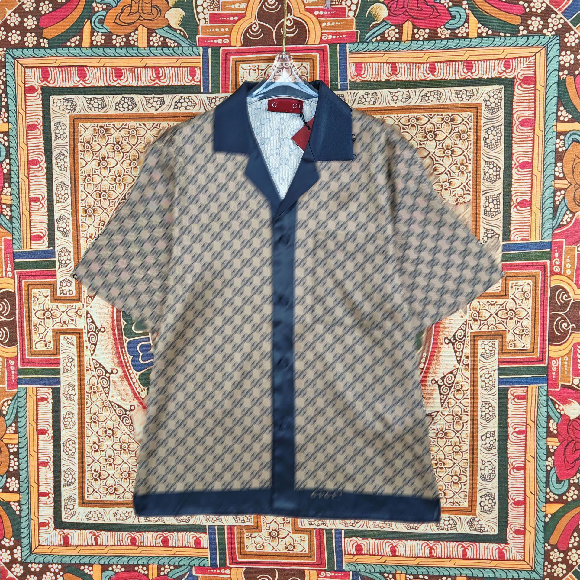 Luxury-Inspired GG Silk Shirt | Replica with Premium Detailing