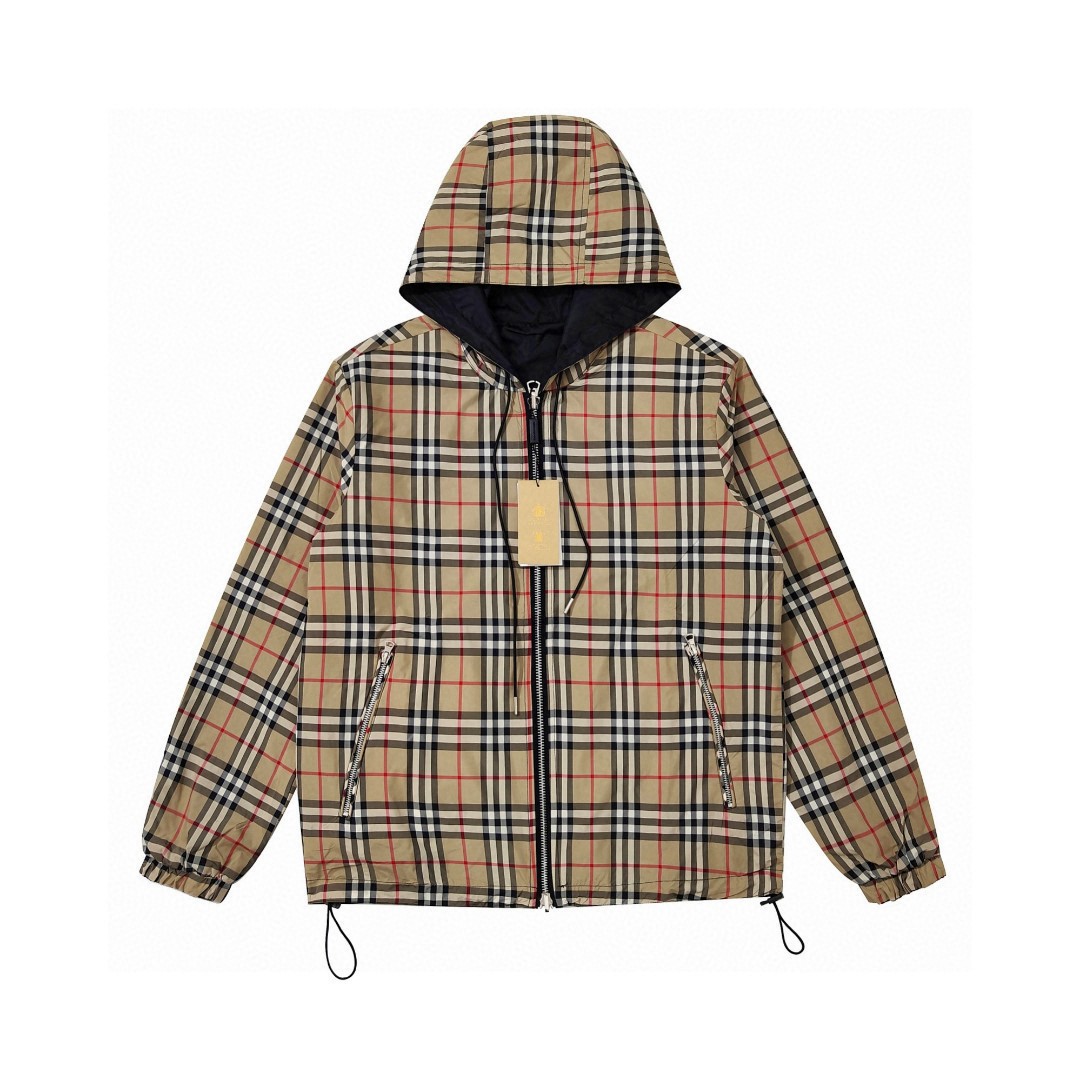 Bv*b*rry Plaid Hooded Jacket rep