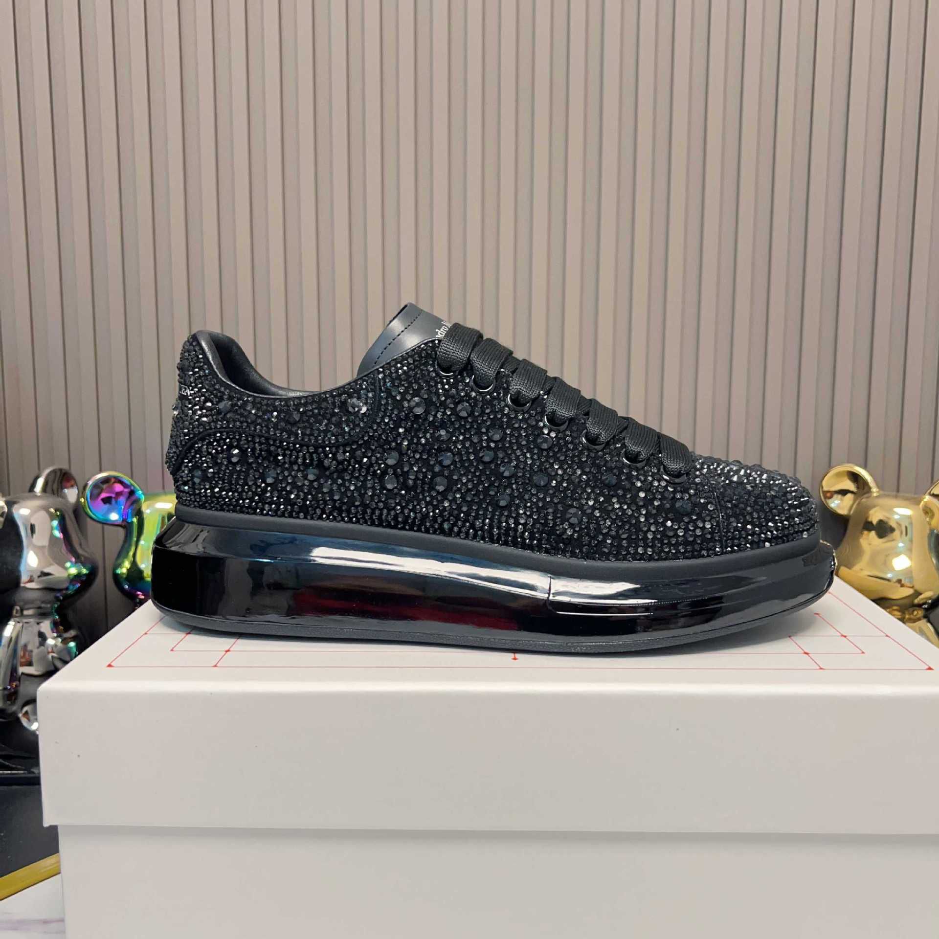 A1exa*der Mcqv*en-Inspired Sparkle Platform Sneakers: Shine in Every Step Reps