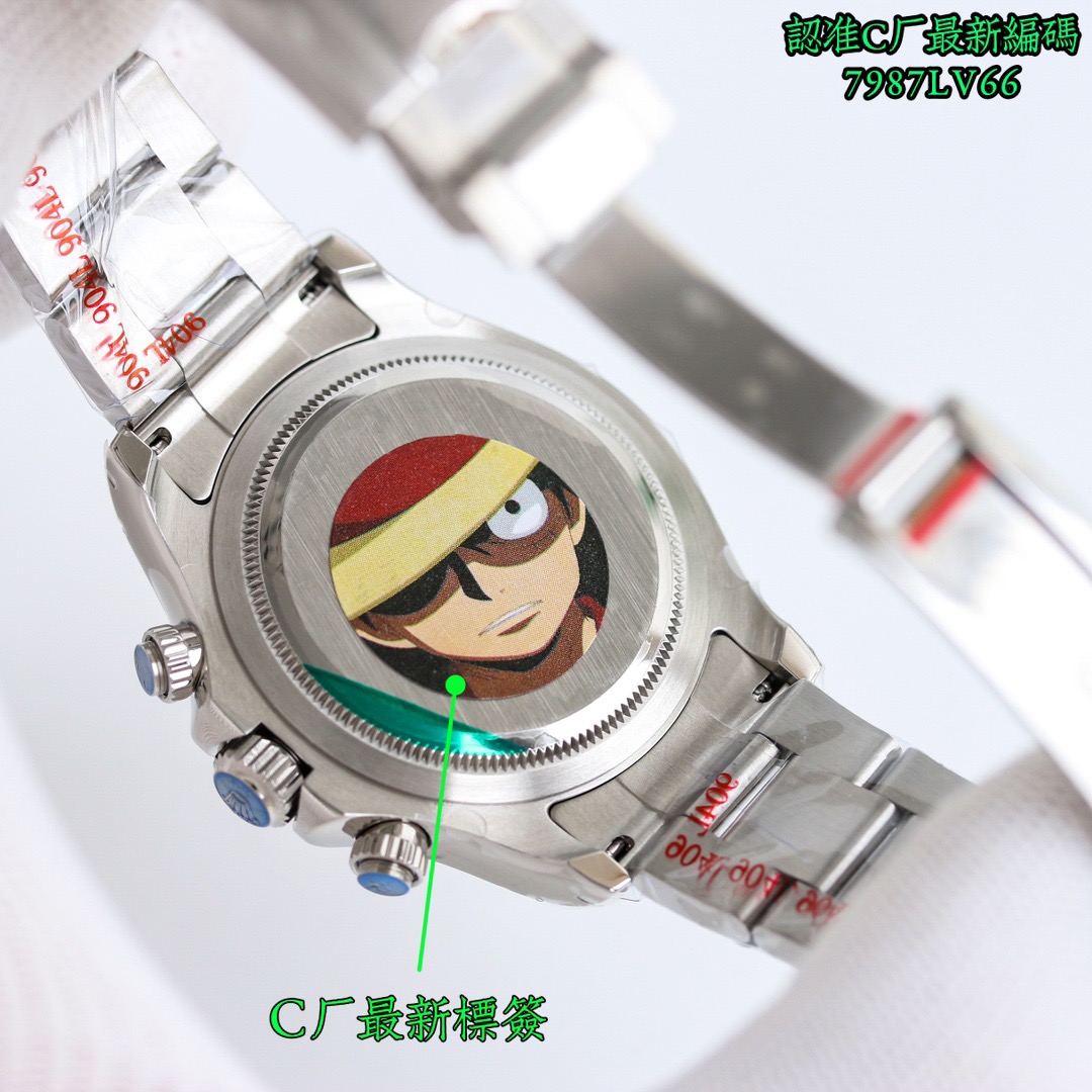 R01ex Stainless Steel Ceramic Chronograph Watch – White Dial / Black Bezel