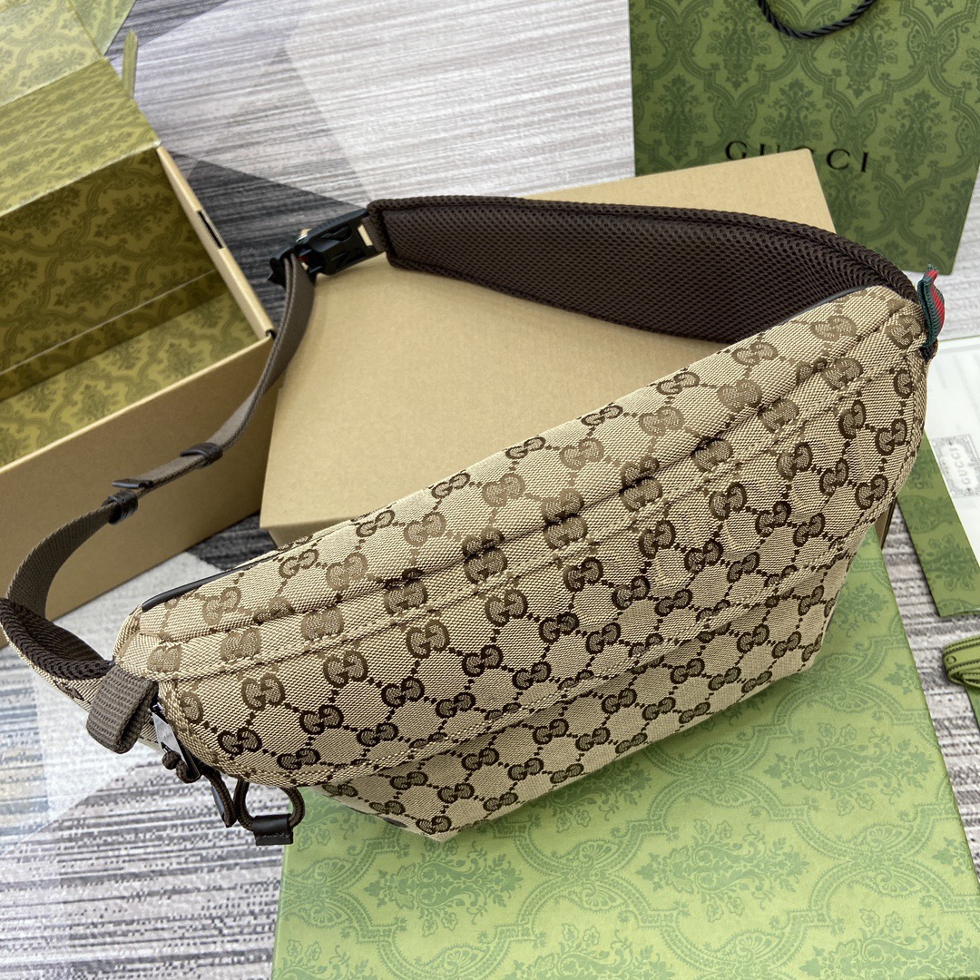 Gvc*1 Canvas Leather Crossbody Belt Bag – Beige Monogram Pattern